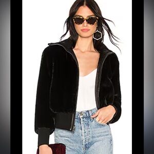 Alice and Olivia Genova Reversible Faux Fur Bomber